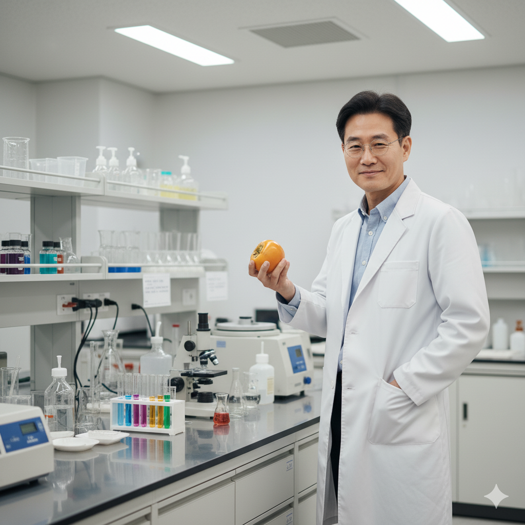감 효능에 대한 확실한 정보를 알려주려는 박사 모습